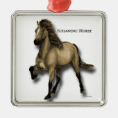 Oude IJslandse paard Metalen Ornament (Voorkant)