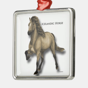 Oude IJslandse paard Metalen Ornament
