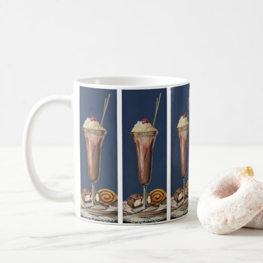 Oude IJsmilkshake, Slagroom & Kers Koffiemok (Met donut)