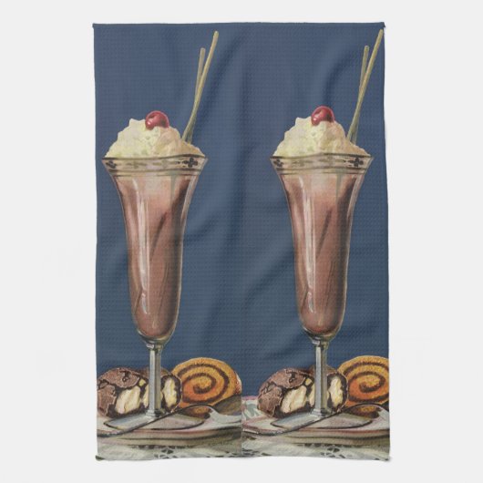 Oude IJsmilkshake, Slagroom & Kers Theedoek (Verticaal)