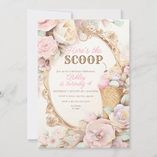 Oude ijsverjaardag, blozende ijsjes kaart (Voorkant)