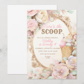 Oude ijsverjaardag, blozende ijsjes kaart (Voorkant / Achterkant)