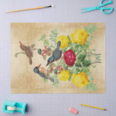 Oude IJsvogel Vogel en Rozen Tissuepapier (Craft)