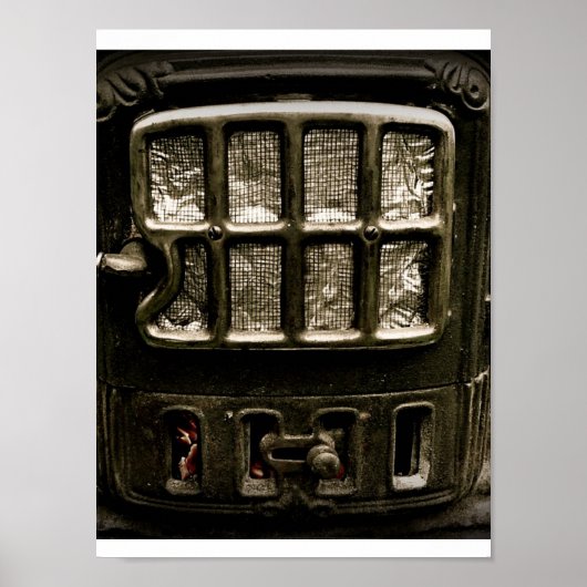 Oude IJzer Parlor Stove Front Poster (Voorkant)