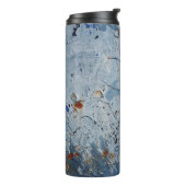 Oude ijzeren blauwe vlek corroderen thermosbeker (Gedraaid links)