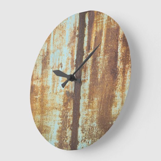 Oude ijzeren roest: metalen achtergrond grote klok (Hoek)