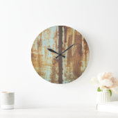 Oude ijzeren roest: metalen achtergrond grote klok (Huis)