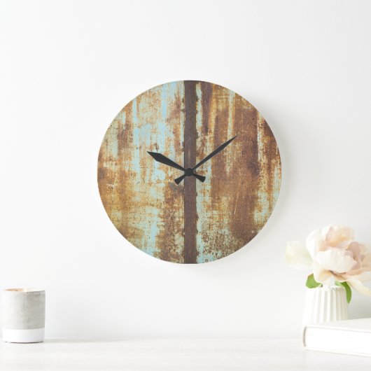 Oude ijzeren roest: metalen achtergrond grote klok (Huis)