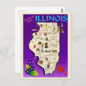 Oude Illinois-groeten Briefkaart (Voorkant / Achterkant)