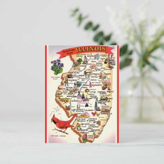 Oude Illinois kaart (Staand voorkant)