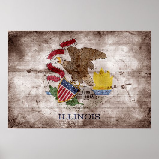 Oude Illinoisan Flag; Poster (Voorkant)
