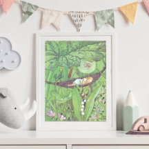 Oude illustratie Duimelijntje door Elsa Beskow