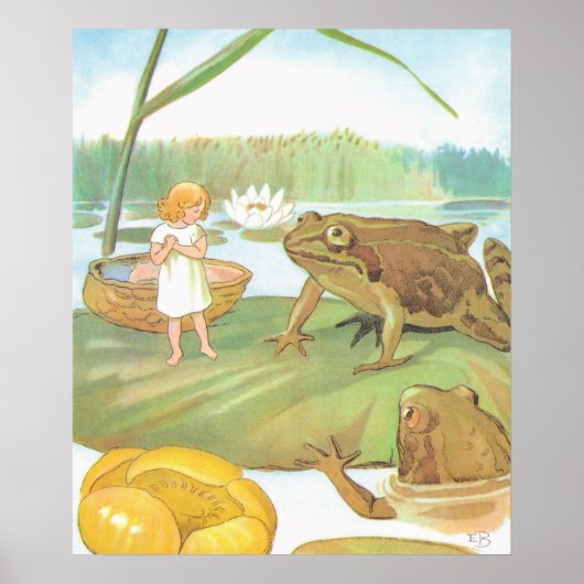 Oude illustratie Duimelijntje door Elsa Beskow Poster (Voorkant)
