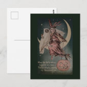 Oude illustratie van een grappige uil voor Hallowe Briefkaart (Voorkant / Achterkant)
