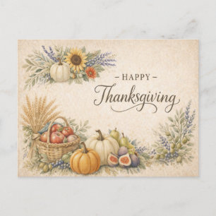 Oude illustratie van oogstpompoen voor Thanksgivin Feestdagenkaart