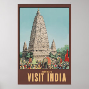 Oude India Bodh Gaya Mahabodhi Tempel Reis Poster