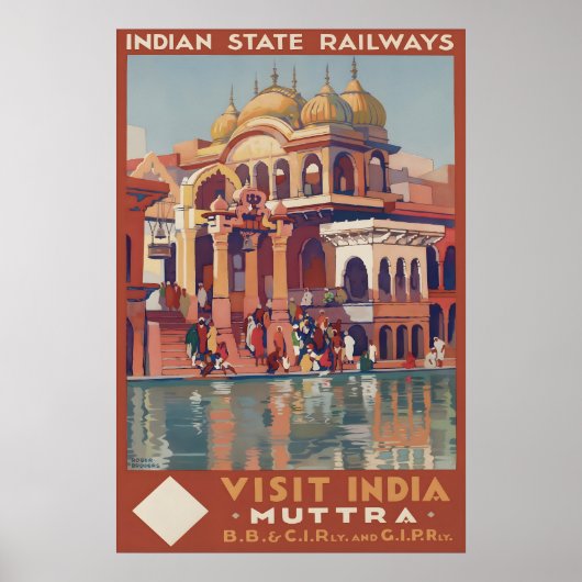 Oude India Mathura Reisposter Indiase Staat Poster (Voorkant)