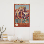 Oude India Mathura Reisposter Indiase Staat Poster (Keuken)