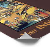 Oude India Reisposter Varanasi Ganges jaren 30 Poster (Hoek)