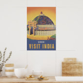 Oude India Sanchi Stupa Reisposter Boeddhistisch Poster (Keuken)