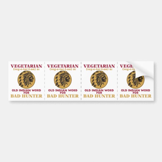 Oude Indiaas woord voor groentesoorts, slechte jag Bumpersticker (Voorkant)