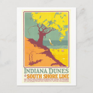 Oude Indiana Dunes South Shore Line Poster Briefkaart
