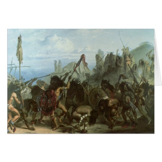 Oude Indianen, Bizonsdans door Karl Bodmer (Voorkant Horizontaal)