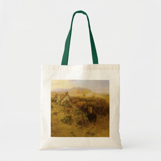 Oude Indianen, Buffalo Jacht door CM Russell Tote Bag (Voorkant)