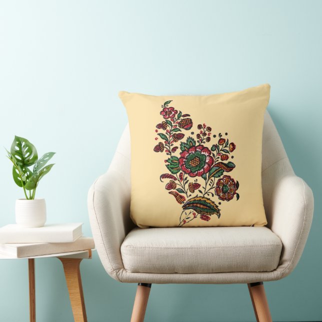 Oude Indiase katoenen chintz stof  Kussen (Stoel)