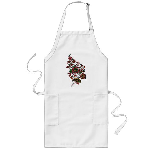 Oude Indiase katoenen chintz stof Lang Schort (Voorkant)