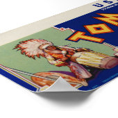  oude Indiase perziken- en fruitkratenetiketten Poster (Hoek)