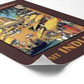 Oude Indiase Reisposter Varanasi Ganges Jaren 30 Poster (Hoek)