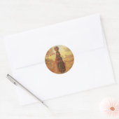 Oude Indiase Waterdrager door EW Rollins Ronde Sticker (Envelop)