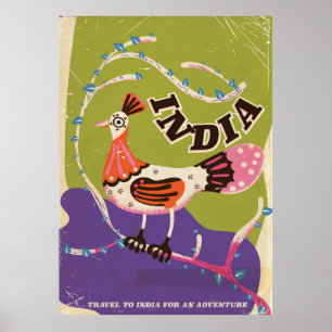Oude Indië-reisposter Poster