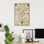 Oude Indische Bloemvogel Kunstprint Botanisch Poster (Thuiskantoor)
