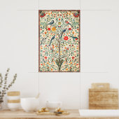 Oude Indische Bloemvogel Kunstprint Botanisch Poster (Keuken)