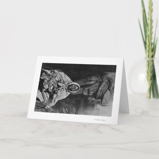 Oude Indische Medicijnman in de Foto van Alaska Kaart (Voorkant)