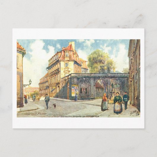 Oude ingang naar de binnenhof tuin, Bayreuth Briefkaart (Voorkant)