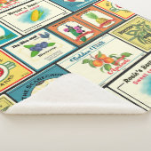 Oude ingeblikte waren - Fruitlabels Sherpa Deken (3/4)