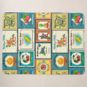 Oude ingeblikte waren - Fruitlabels Sherpa Deken (Voorkant (horizontaal))