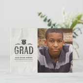 Oude inkt foto afstuderen kaart (Staand voorkant)