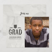 Oude inkt foto afstuderen kaart (Voorkant / Achterkant)