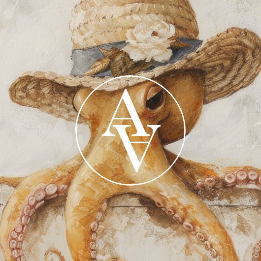 Oude inktvis-schildering Landelijke speelse weekdi Poster