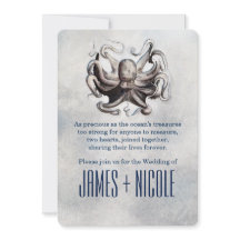 Oude Inktvis Zeezout Strand Trouw Uitnodigingen