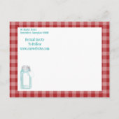 Oude Inmaakpot Rood Gingham Ontwerp Aankondigingskaart (Achterkant)