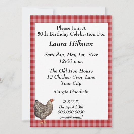 Oude Inmaakpot Rood Gingham Ontwerp Kaart (Achterkant)