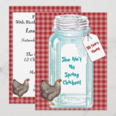 Oude Inmaakpot Rood Gingham Ontwerp Kaart (Voorkant / Achterkant)