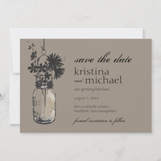 Oude Inmaakpot & Wilde Bloemen Save the Date (Voorkant)