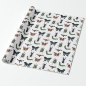Oude insecten jongens verjaardag cadeaupapier (Uitgerold)