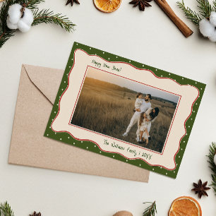 Oude Inspiratie Hand Getekende Frame Foto Nieuwjaa Feestdagenkaart